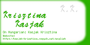 krisztina kasjak business card